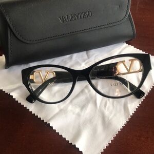 Valentino model VA 3042 Black and Gold Eyeglasses w/ Case NEW - RARE FIND